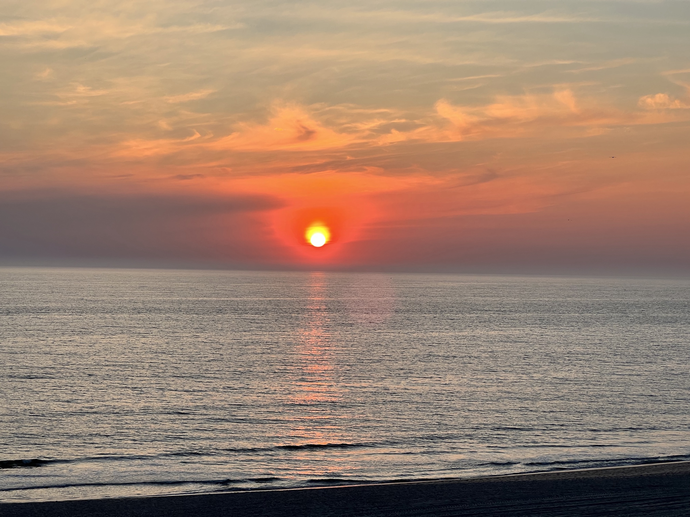 Red sun over the North Sea