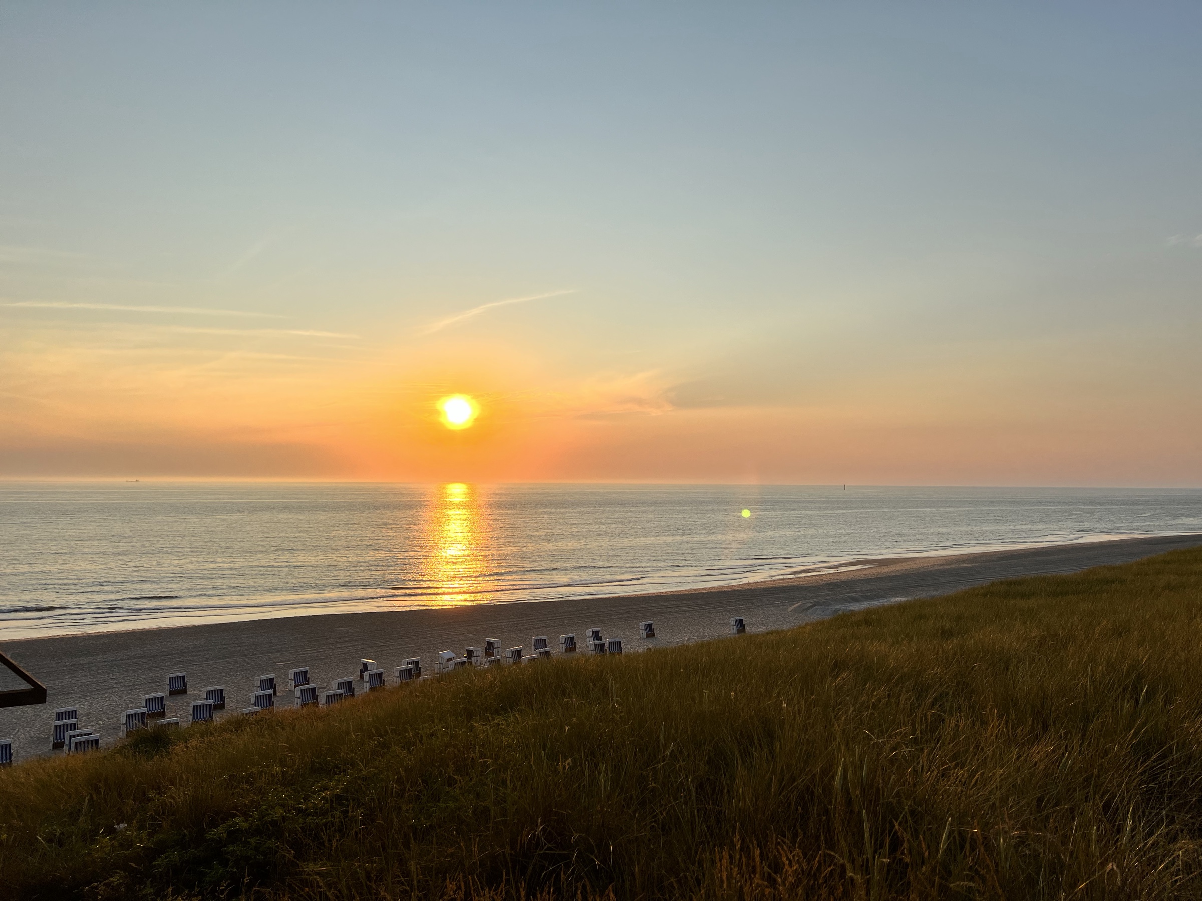 Sylt Strandkörbe at sunset